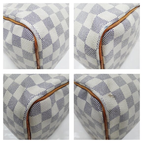 Authentic Louis Vuitton Speedy 25 White Damier Azur Hand Bag mn691-122225 - Picture 6 of 16